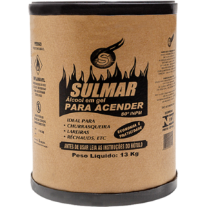 Álcool Gel 80° INPM acendedor barrica 13kg